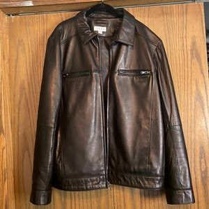 Barney’s NY black leather jacket XL